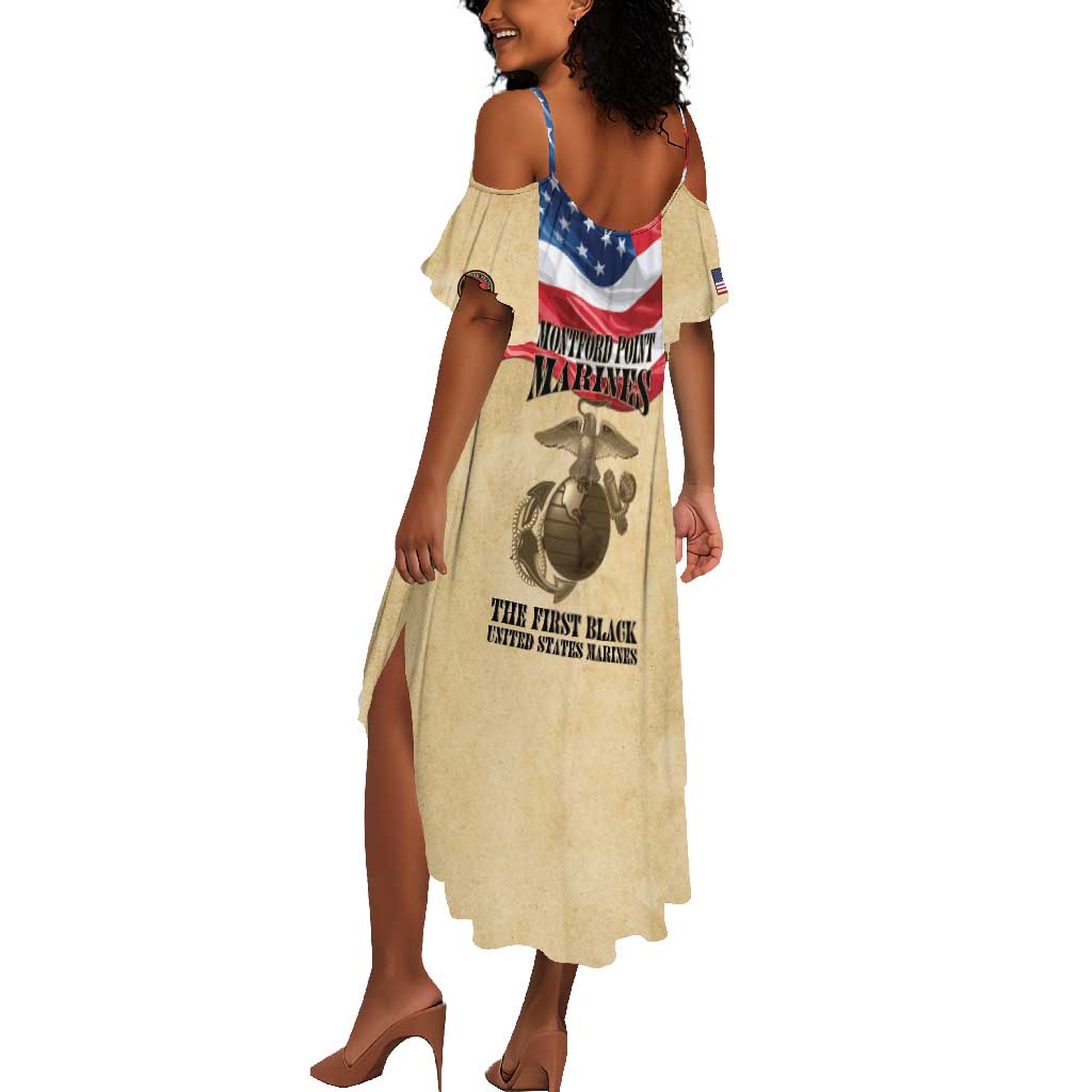 Montford Point Marines Legacy Summer Maxi Dress First Black U.S. Marines - African Pride