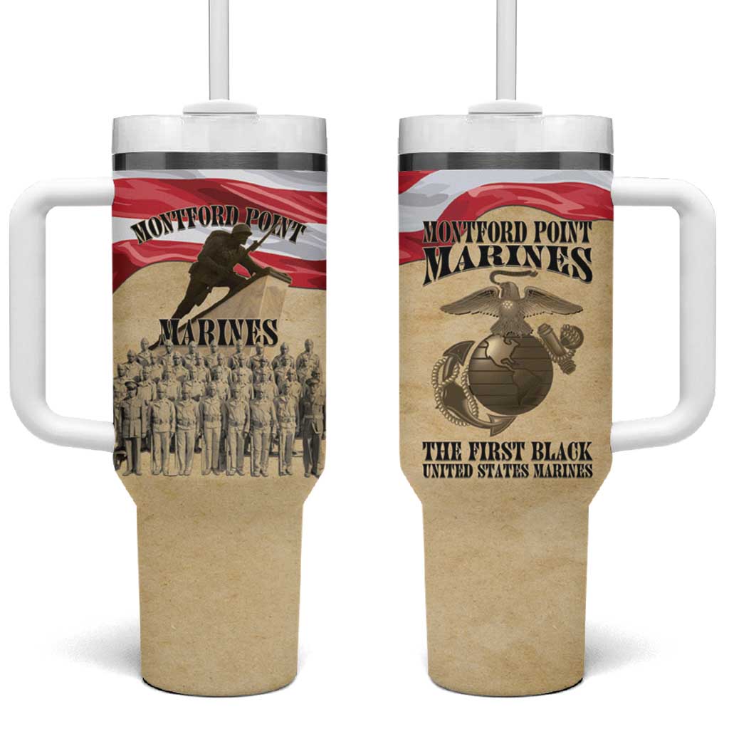 Montford Point Marines Legacy Tumbler With Handle First Black U.S. Marines - African Pride