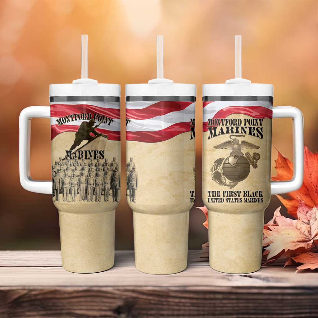 Montford Point Marines Legacy Tumbler With Handle First Black U.S. Marines - African Pride