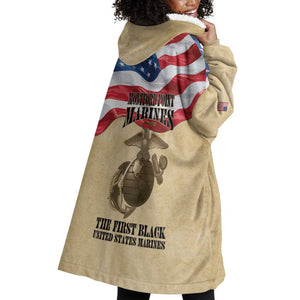 Montford Point Marines Legacy Wearable Blanket Hoodie First Black U.S. Marines - African Pride