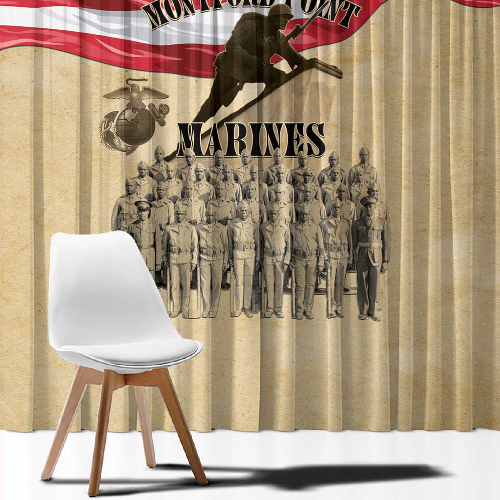 Montford Point Marines Legacy Window Curtain First Black U.S. Marines - African Pride
