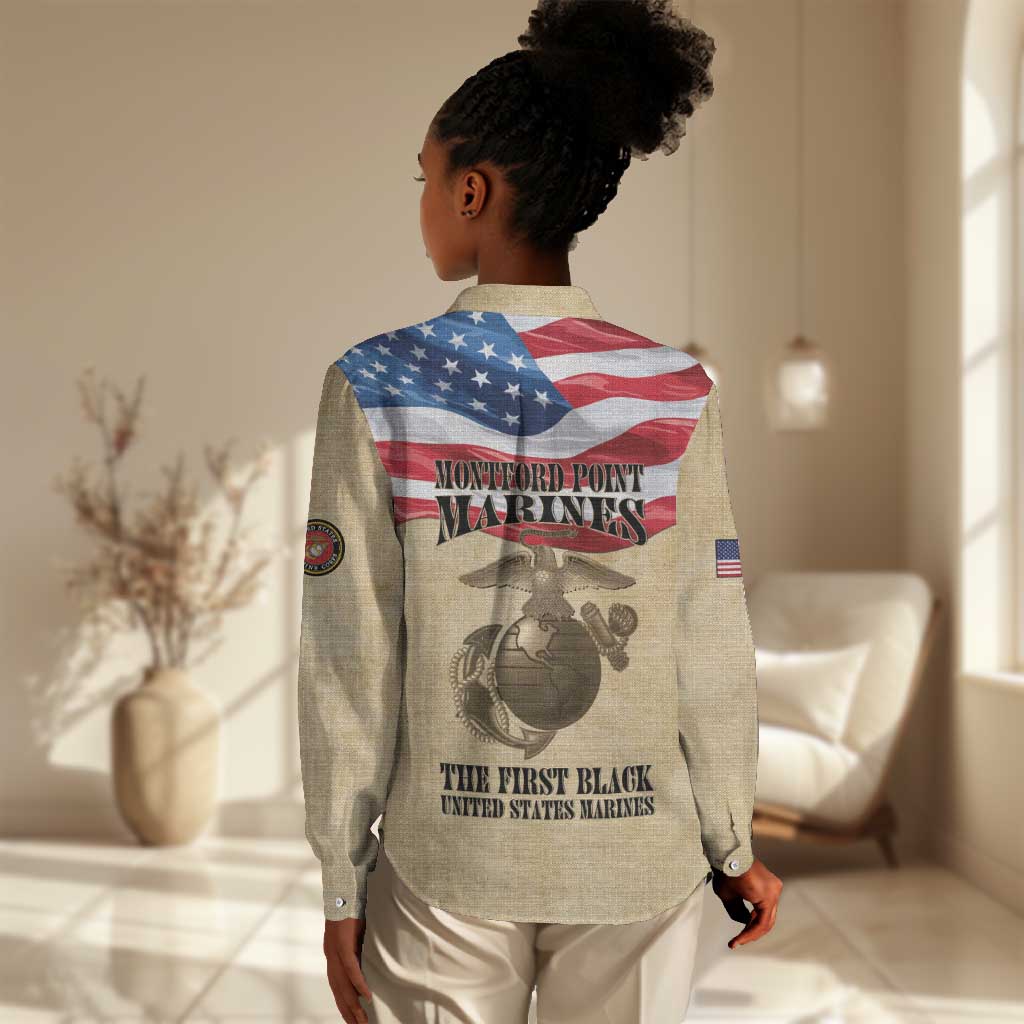 Montford Point Marines Legacy Women Casual Shirt First Black U.S. Marines - African Pride