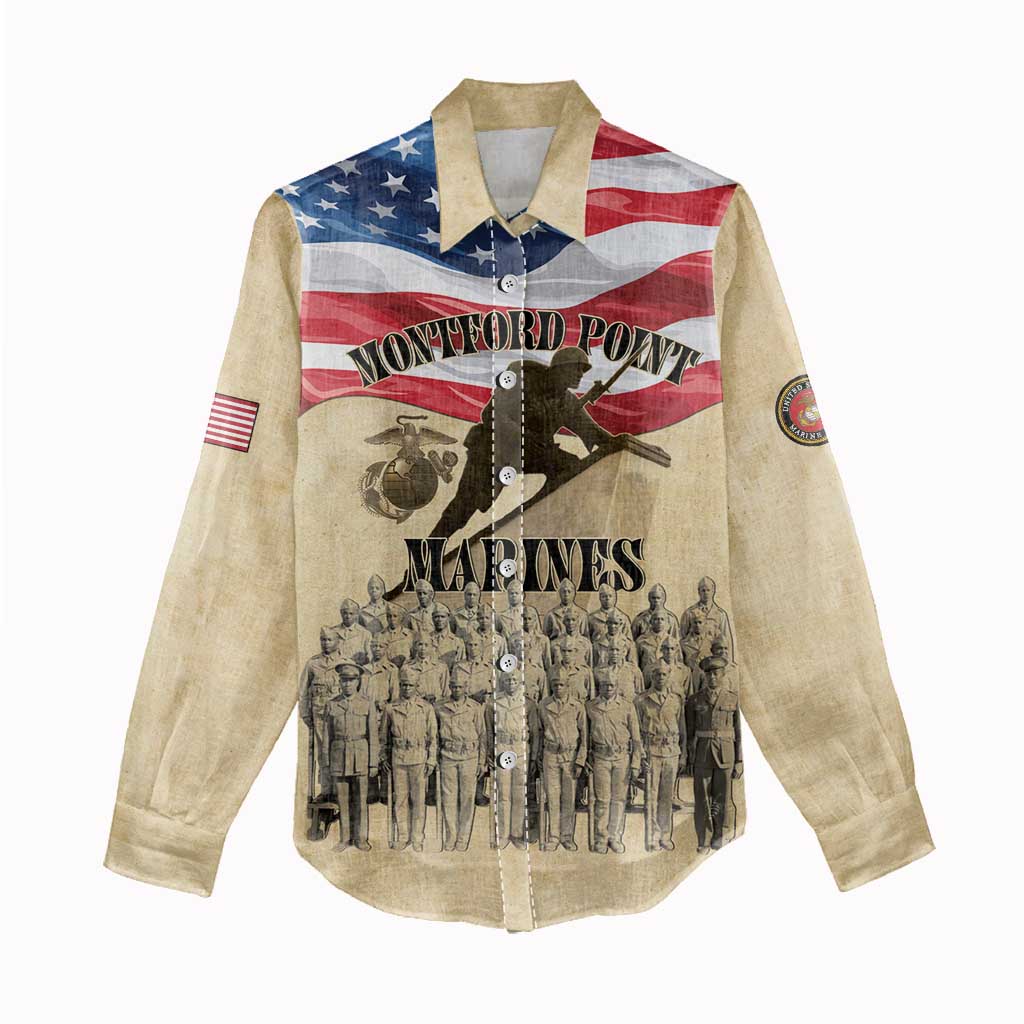 Montford Point Marines Legacy Women Casual Shirt First Black U.S. Marines - African Pride