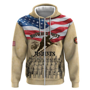 Montford Point Marines Legacy Zip Hoodie First Black U.S. Marines - African Pride