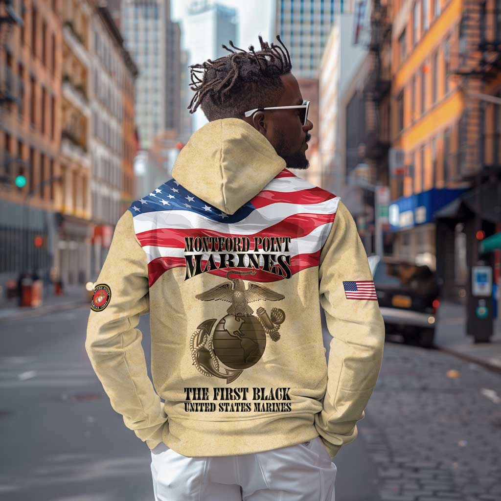 Montford Point Marines Legacy Zip Hoodie First Black U.S. Marines - African Pride