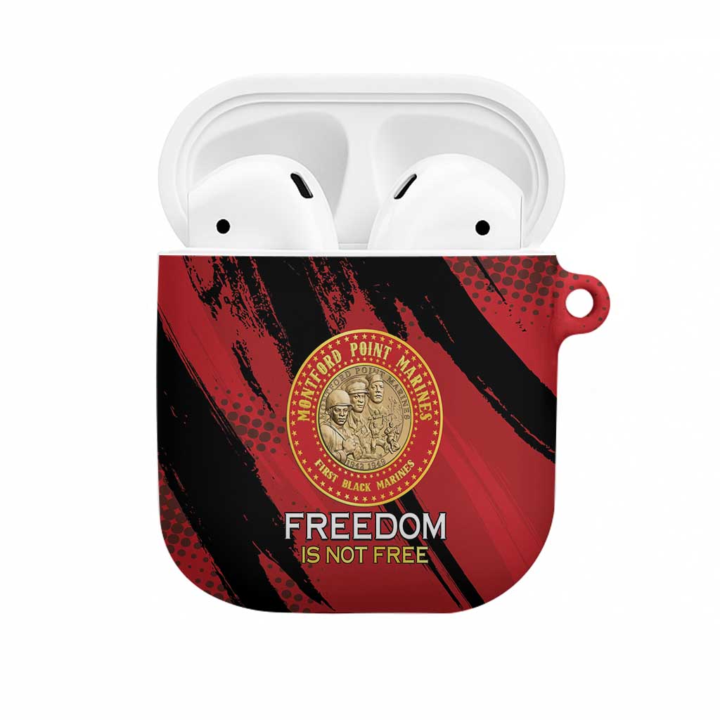 Proud to Honor Montford Point Marines AirPods Case Freedom Is Not Free - Red