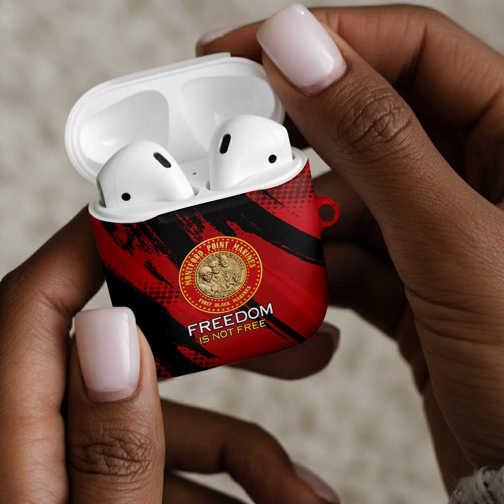 Proud to Honor Montford Point Marines AirPods Case Freedom Is Not Free - Red