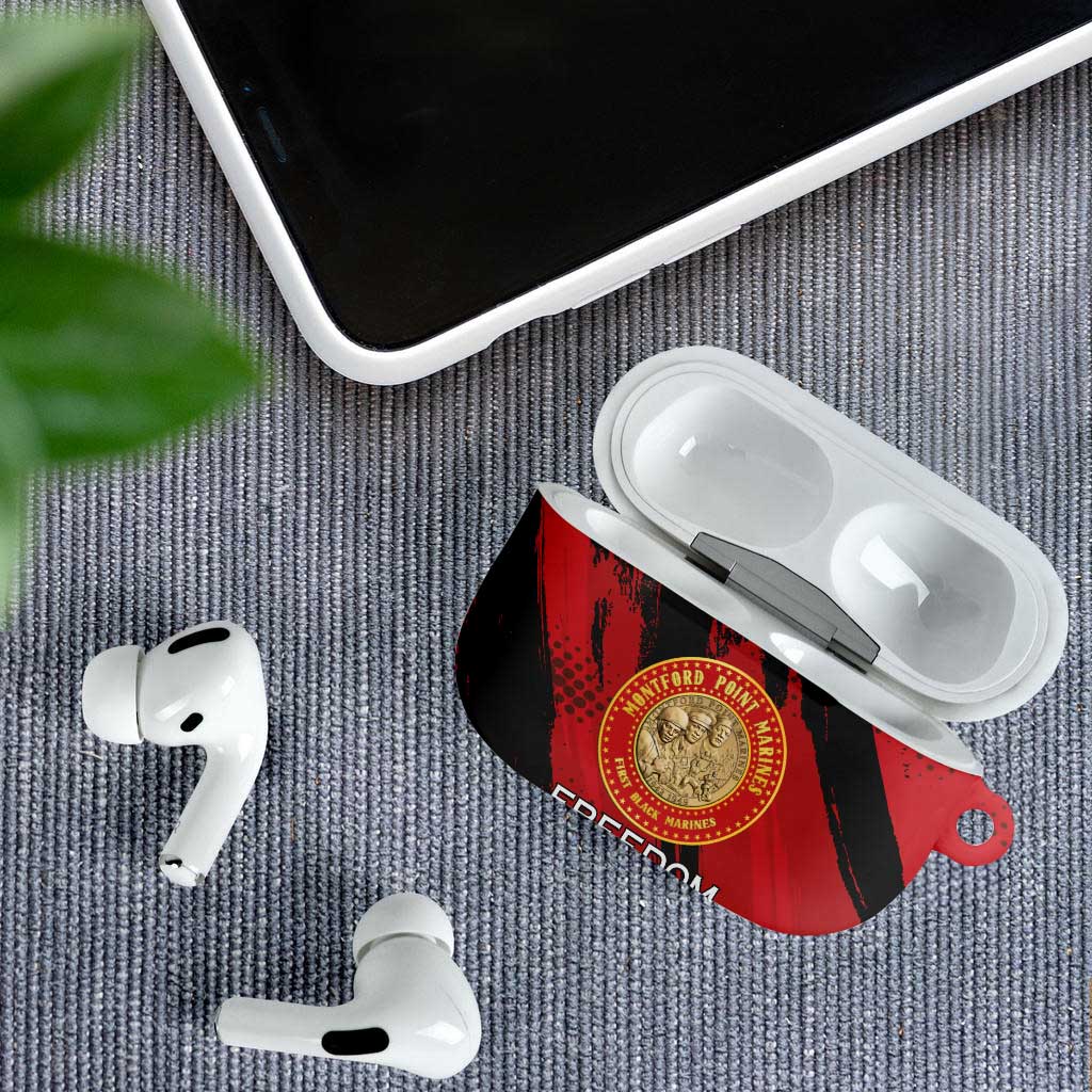 Proud to Honor Montford Point Marines AirPods Case Freedom Is Not Free - Red