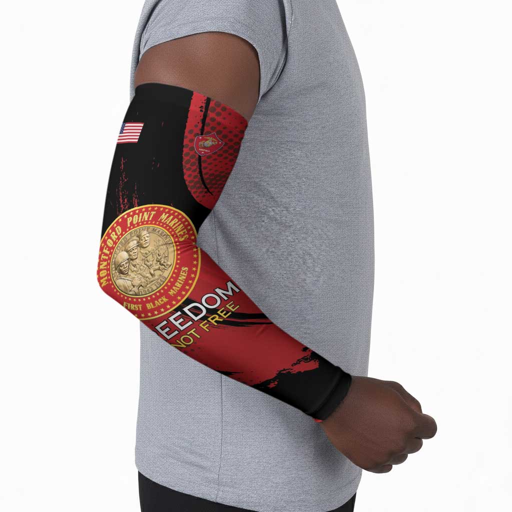 Personalized Proud to Honor Montford Point Marines Arm Sleeves Freedom Is Not Free - Red