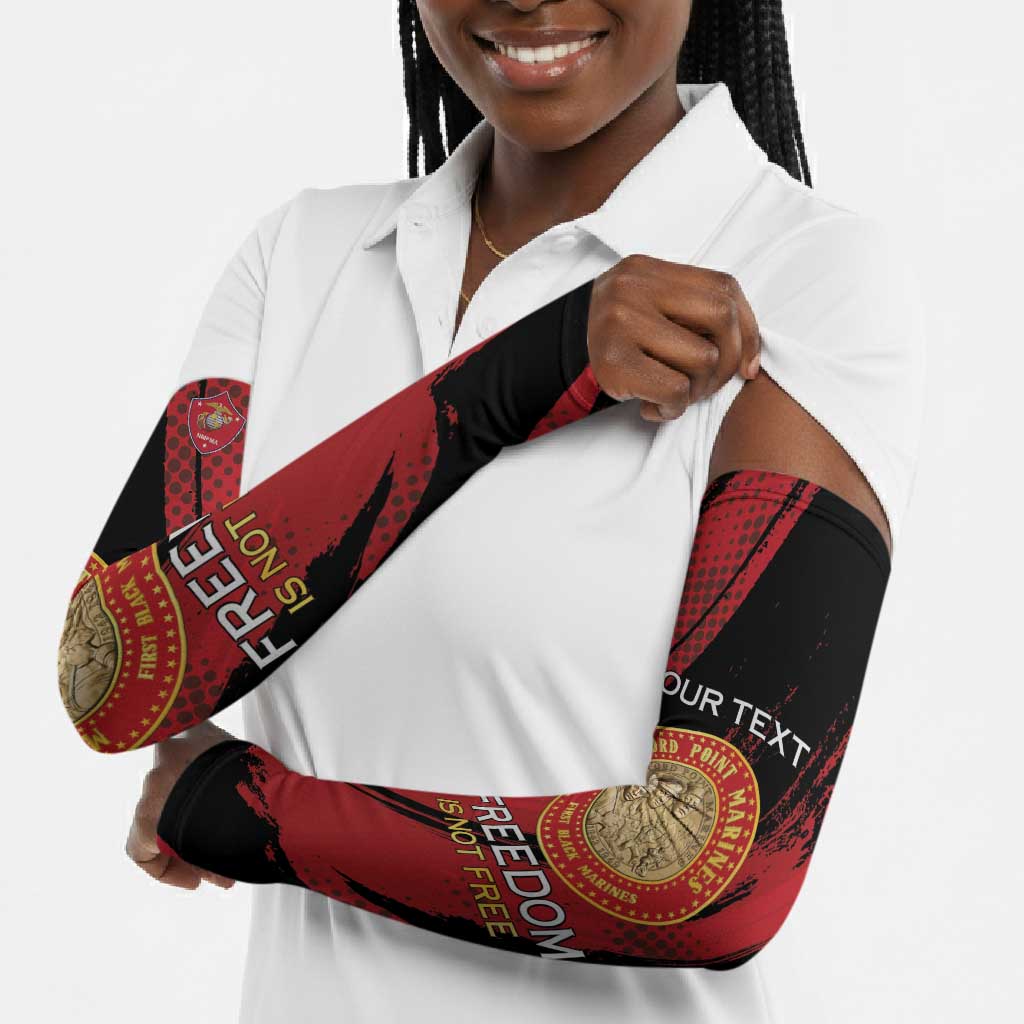 Personalized Proud to Honor Montford Point Marines Arm Sleeves Freedom Is Not Free - Red