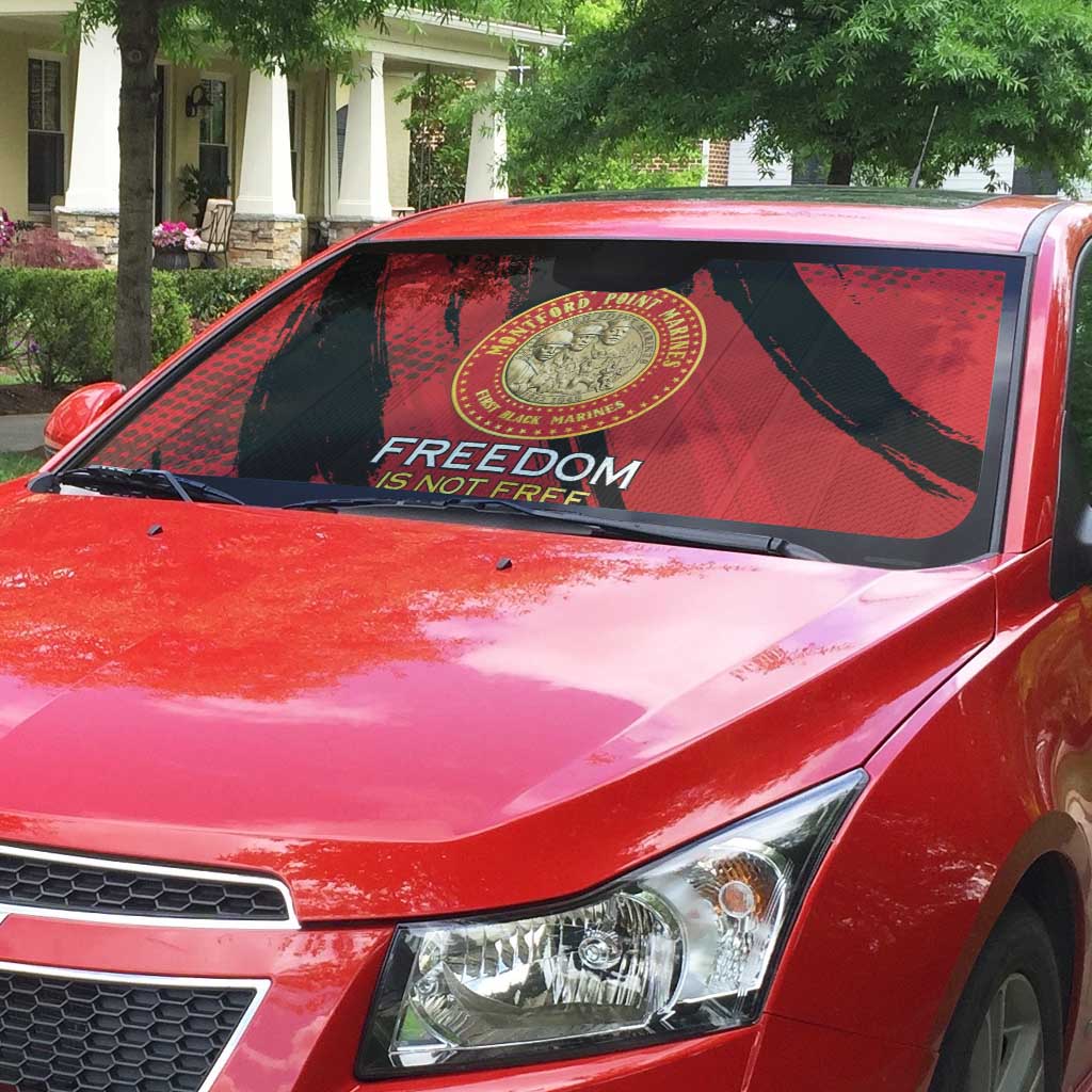 Proud to Honor Montford Point Marines Auto Sun Shade Freedom Is Not Free - Red