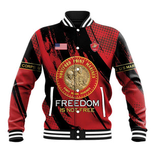 Personalized Honoring the First Black Marines Baseball Jacket Montford Point Heroes - Red - African Pride