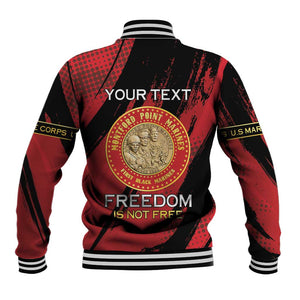 Personalized Honoring the First Black Marines Baseball Jacket Montford Point Heroes - Red - African Pride