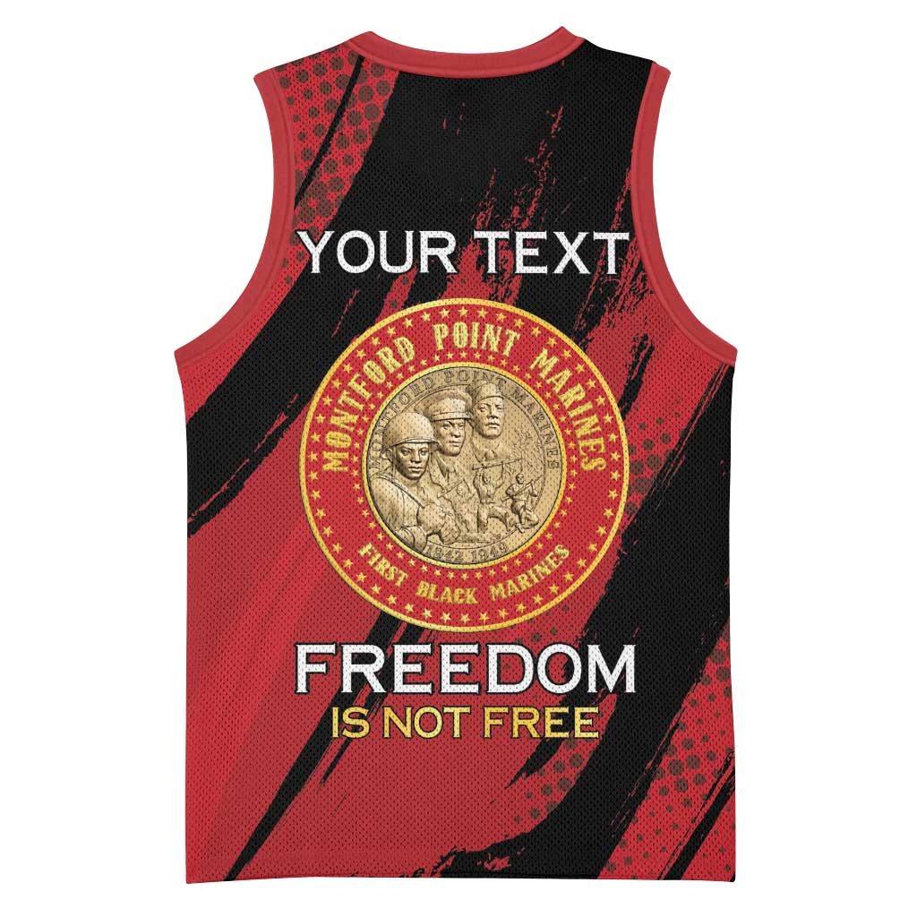 Personalized Honoring the First Black Marines Basketball Jersey Montford Point Heroes - Red - African Pride