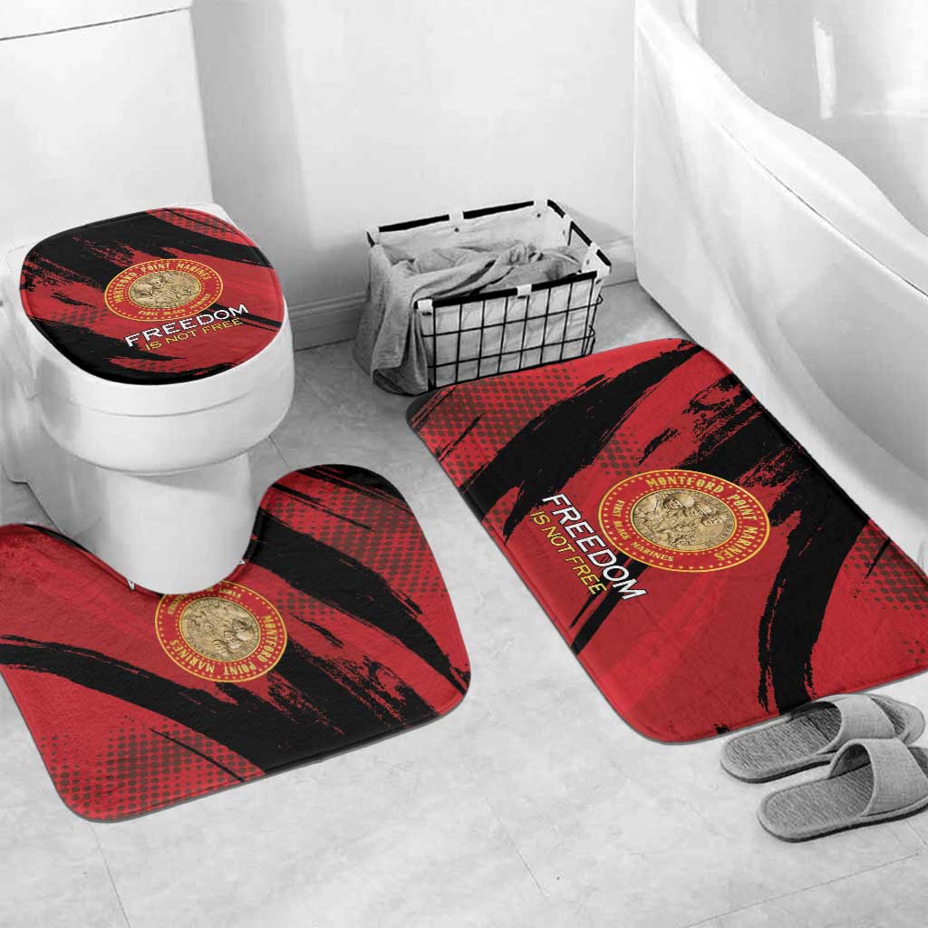 Proud to Honor Montford Point Marines Bathroom Set Freedom Is Not Free - Red