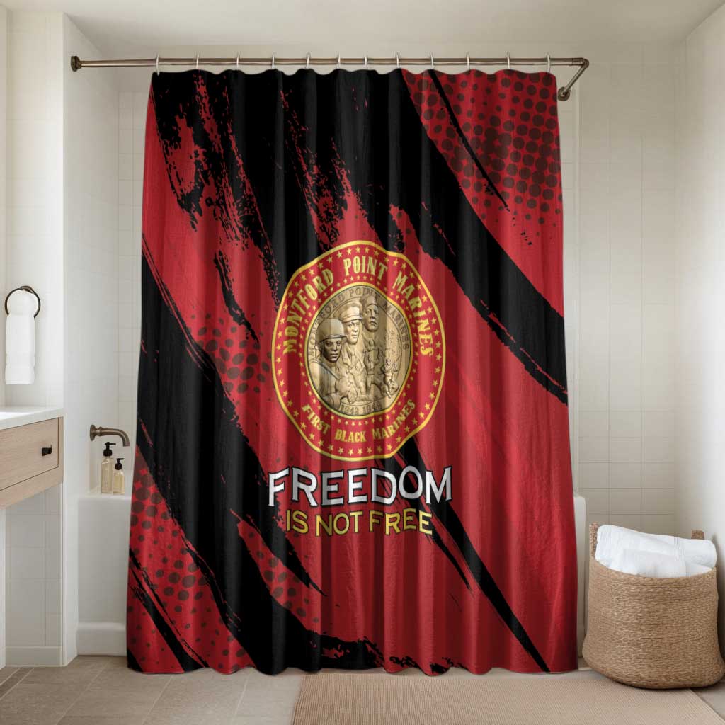 Proud to Honor Montford Point Marines Bathroom Set Freedom Is Not Free - Red