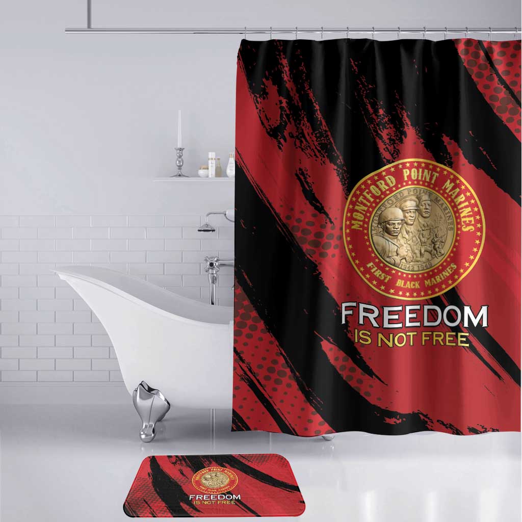 Proud to Honor Montford Point Marines Bathroom Set Freedom Is Not Free - Red