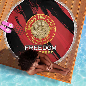Honoring the First Black Marines Beach Blanket Montford Point Heroes - Red - African Pride