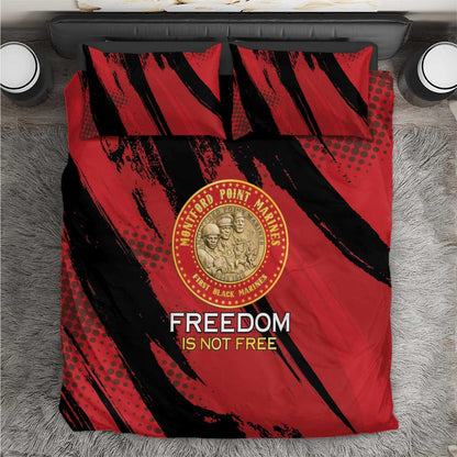 Honoring the First Black Marines Bedding Set Montford Point Heroes - Red - African Pride