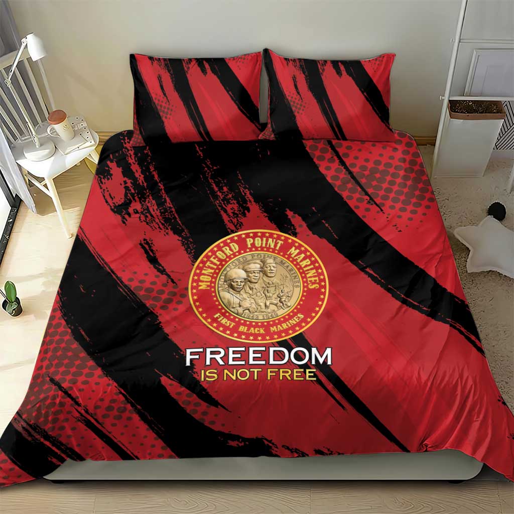 Honoring the First Black Marines Bedding Set Montford Point Heroes - Red - African Pride