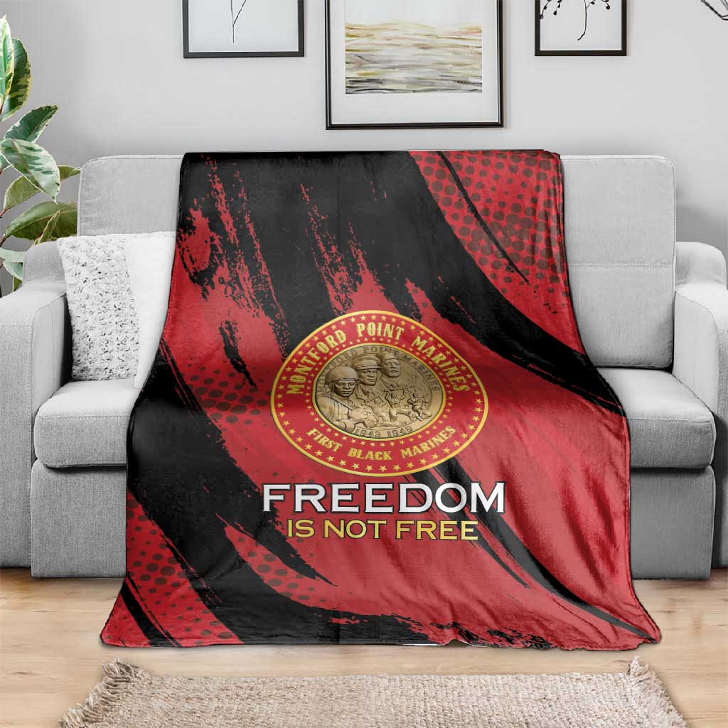 Honoring the First Black Marines Blanket Montford Point Heroes - Red - African Pride