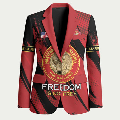 Personalized Proud to Honor Montford Point Marines Blazer Freedom Is Not Free - Red