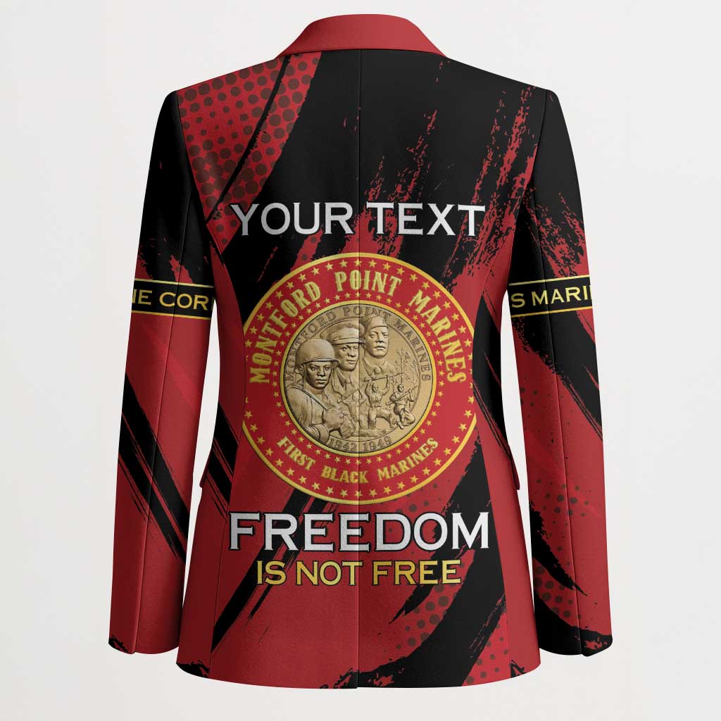 Personalized Proud to Honor Montford Point Marines Blazer Freedom Is Not Free - Red