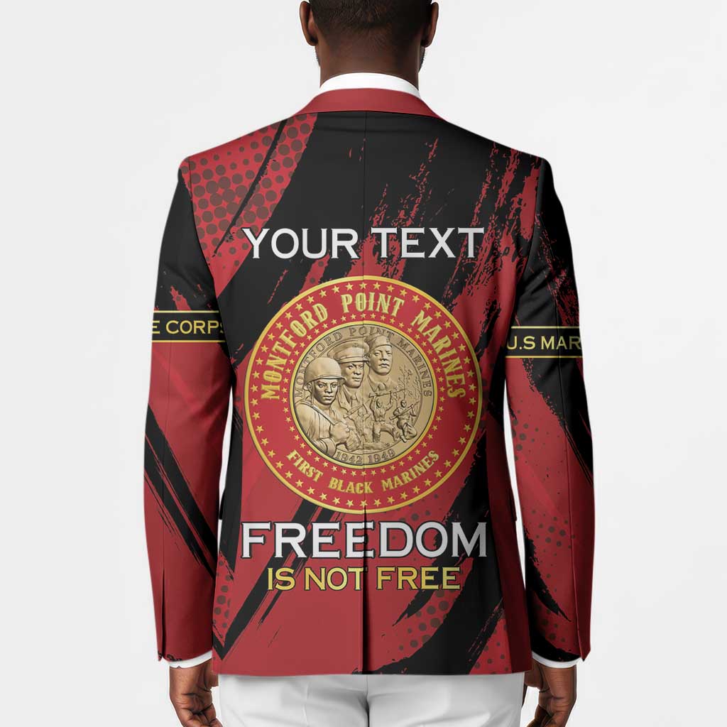 Personalized Proud to Honor Montford Point Marines Blazer Freedom Is Not Free - Red