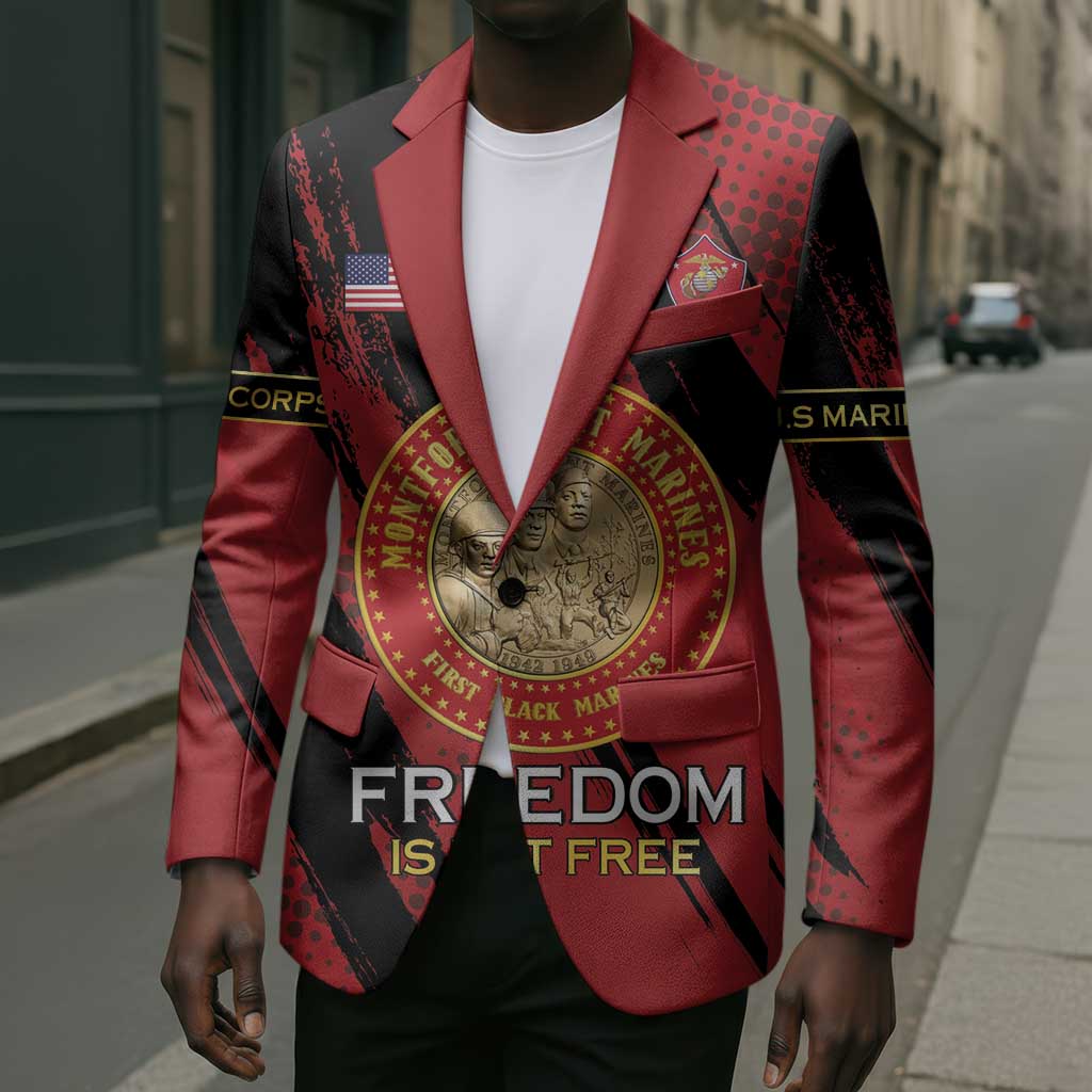 Personalized Proud to Honor Montford Point Marines Blazer Freedom Is Not Free - Red