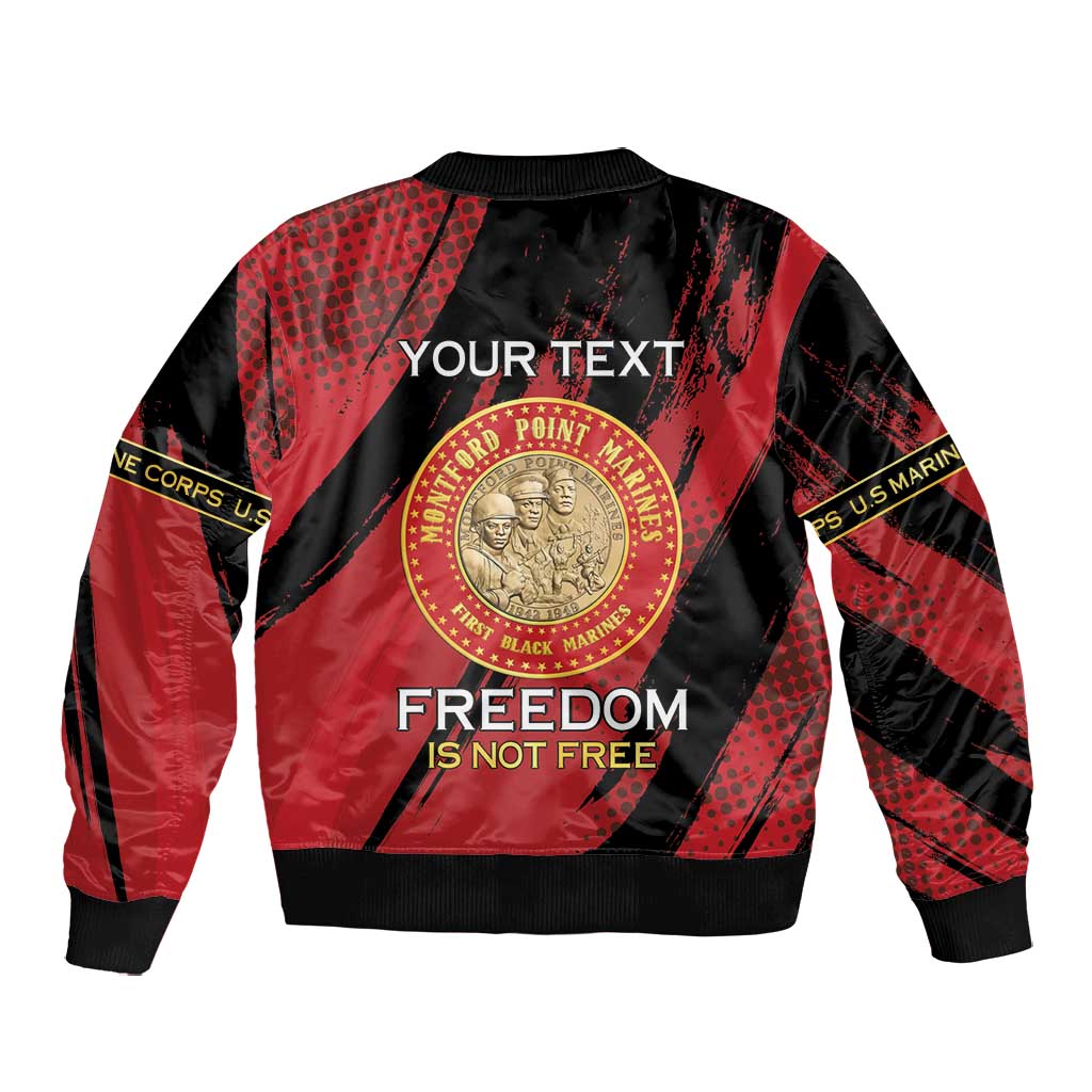 Personalized Honoring the First Black Marines Bomber Jacket Montford Point Heroes - Red - African Pride