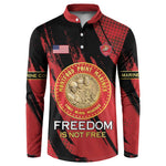 Personalized Proud to Honor Montford Point Marines Button Sweatshirt Freedom Is Not Free - Red