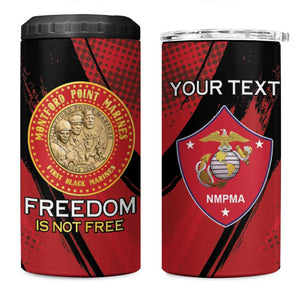 Personalized Honoring the First Black Marines 4 in 1 Can Cooler Tumbler Montford Point Heroes - Red - African Pride