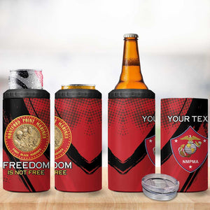 Personalized Honoring the First Black Marines 4 in 1 Can Cooler Tumbler Montford Point Heroes - Red - African Pride
