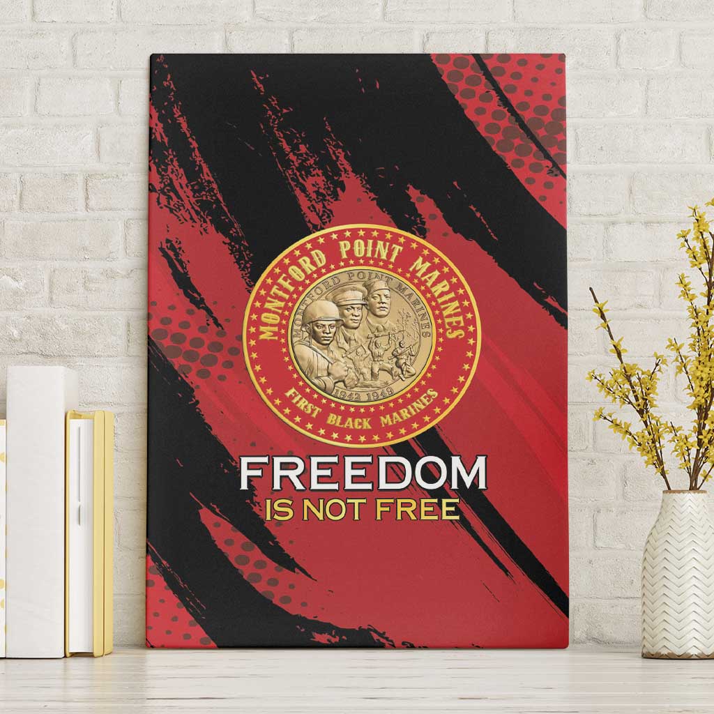 Honoring the First Black Marines Canvas Wall Art Montford Point Heroes - Red - African Pride