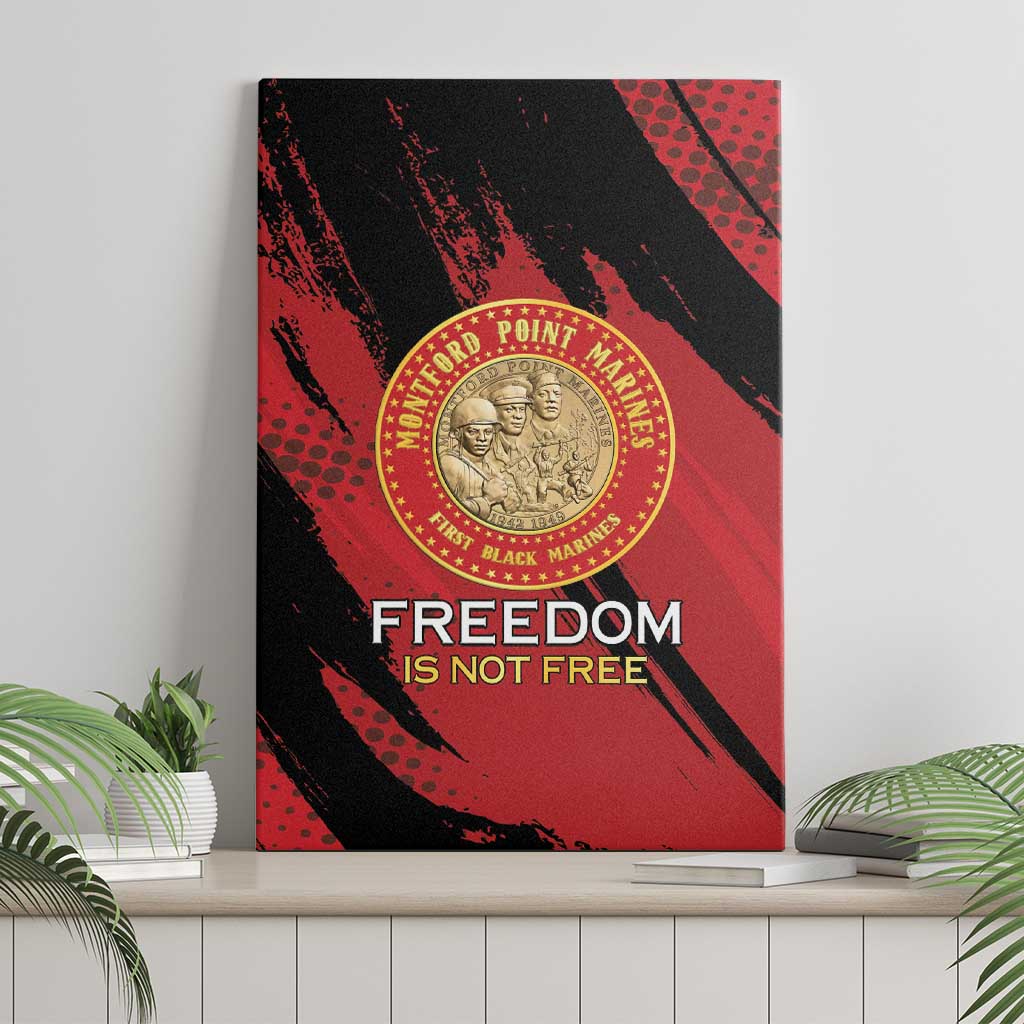 Honoring the First Black Marines Canvas Wall Art Montford Point Heroes - Red - African Pride