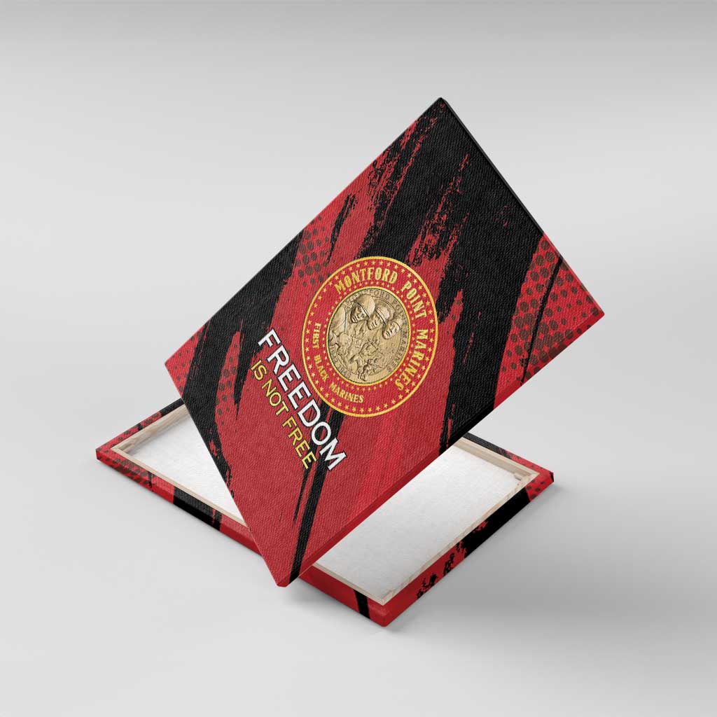 Honoring the First Black Marines Canvas Wall Art Montford Point Heroes - Red - African Pride
