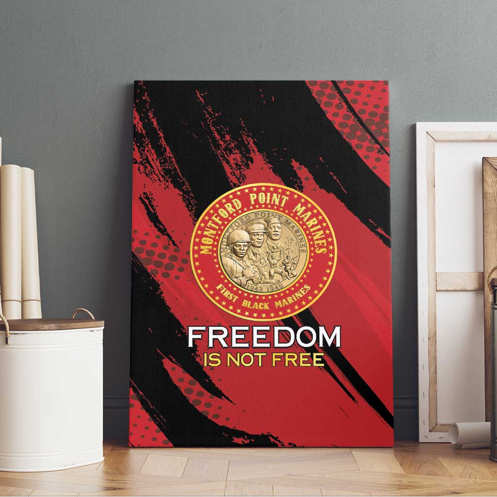 Honoring the First Black Marines Canvas Wall Art Montford Point Heroes - Red - African Pride