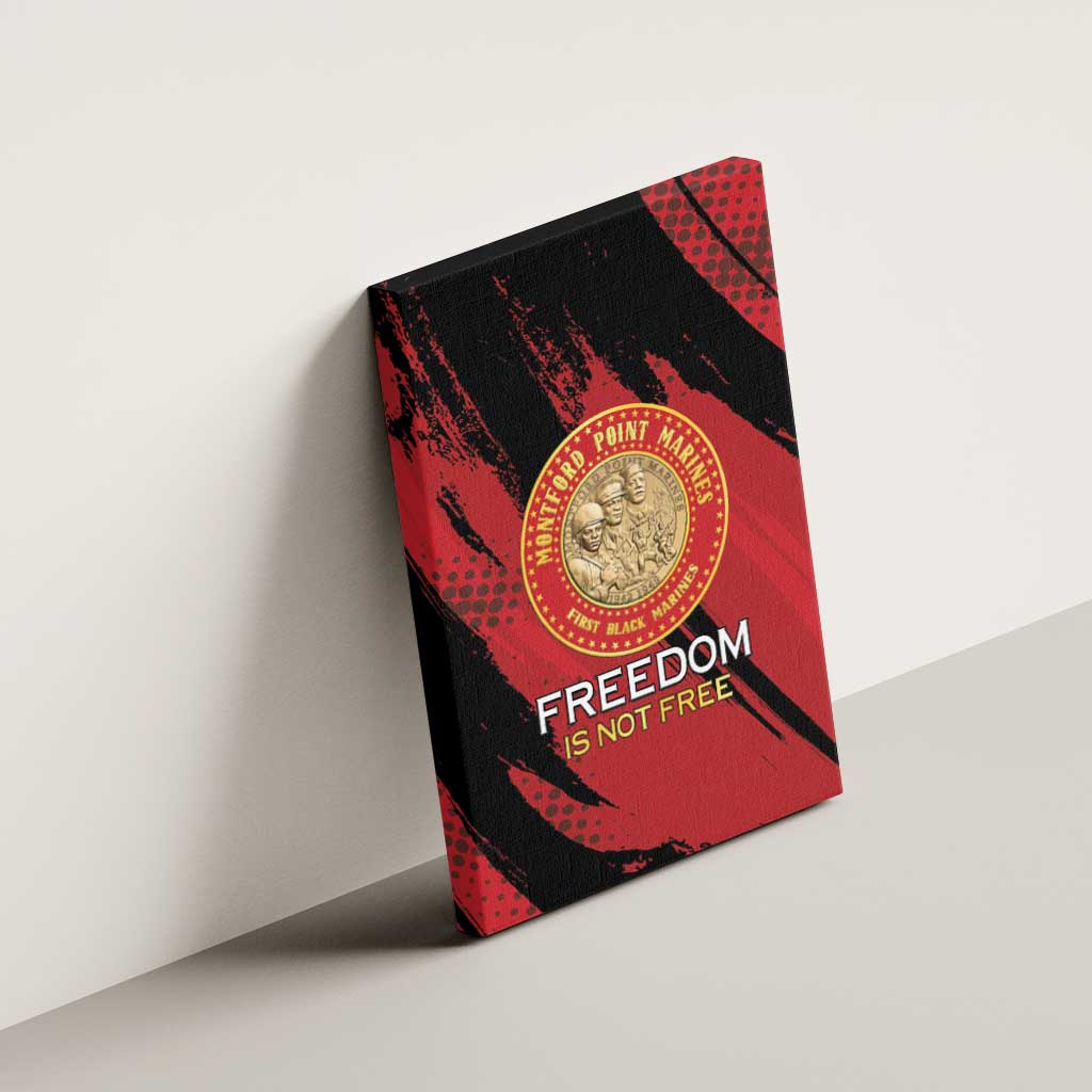 Honoring the First Black Marines Canvas Wall Art Montford Point Heroes - Red - African Pride