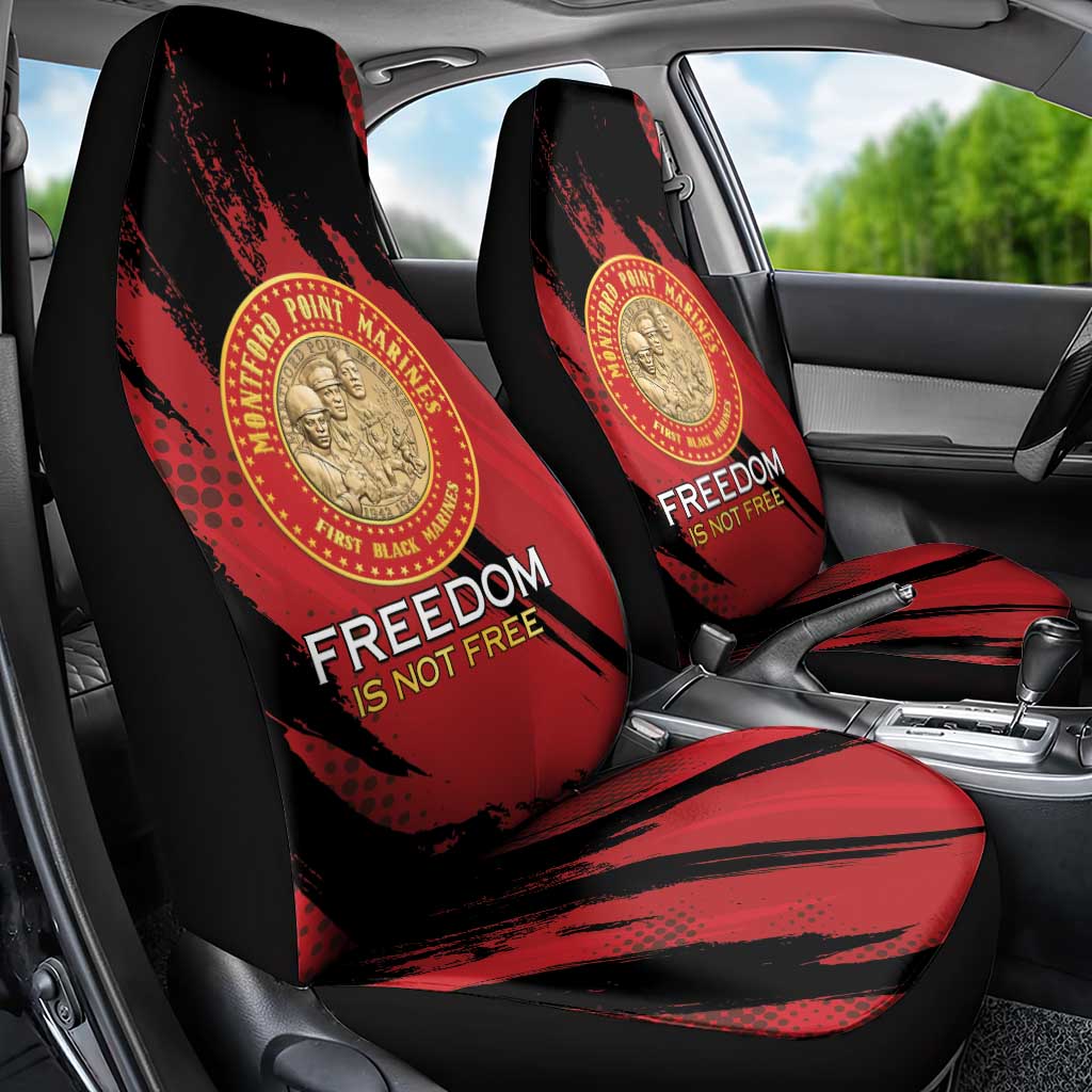 Honoring the First Black Marines Car Seat Cover Montford Point Heroes - Red - African Pride