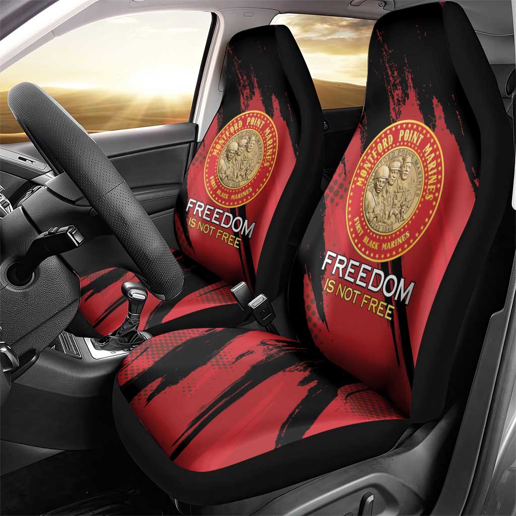 Honoring the First Black Marines Car Seat Cover Montford Point Heroes - Red - African Pride