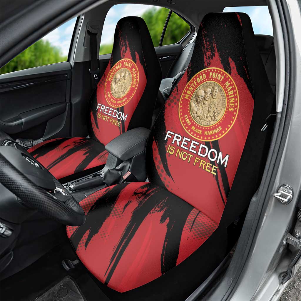 Honoring the First Black Marines Car Seat Cover Montford Point Heroes - Red - African Pride