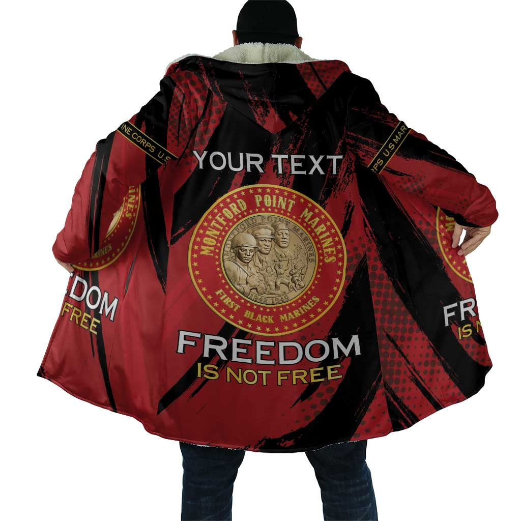 Personalized Proud to Honor Montford Point Marines Cloak Freedom Is Not Free - Red
