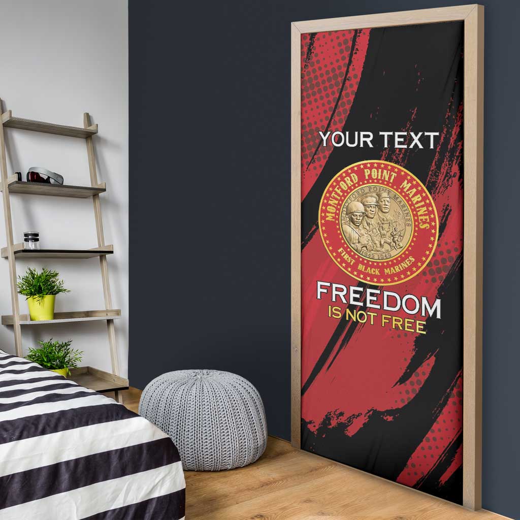 Personalized Proud to Honor Montford Point Marines Door Cover Freedom Is Not Free - Red