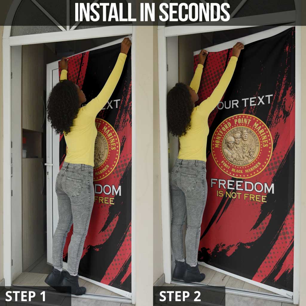 Personalized Proud to Honor Montford Point Marines Door Cover Freedom Is Not Free - Red