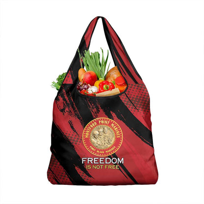 Honoring the First Black Marines Grocery Bag Montford Point Heroes - Red - African Pride