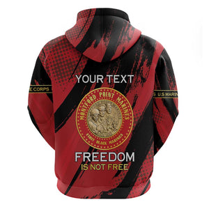 Personalized Honoring the First Black Marines Hoodie Montford Point Heroes - Red - African Pride