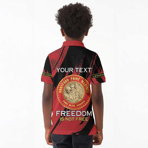 Personalized Honoring the First Black Marines Kid Polo Shirt Montford Point Heroes - Red - African Pride