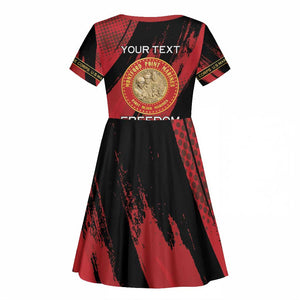 Personalized Honoring the First Black Marines Kid Short Sleeve Dress Montford Point Heroes - Red - African Pride