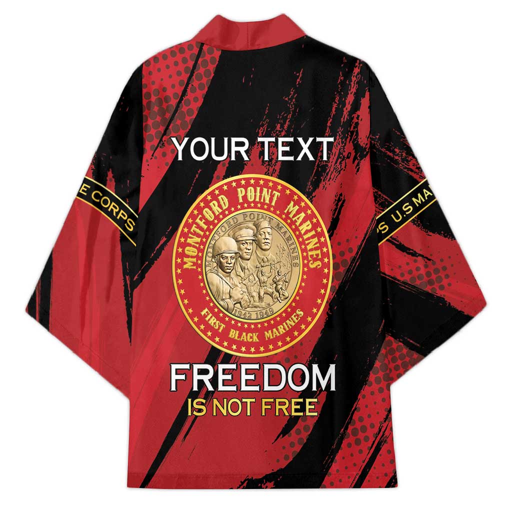 Personalized Proud to Honor Montford Point Marines Kimono Freedom Is Not Free - Red