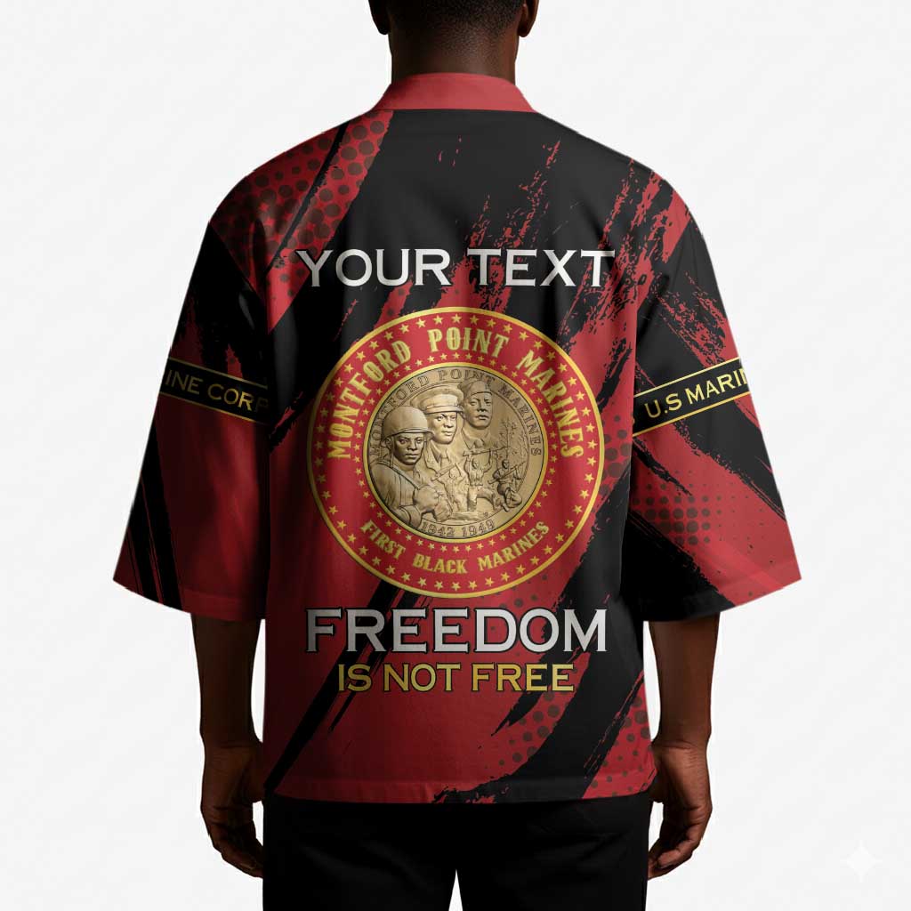 Personalized Proud to Honor Montford Point Marines Kimono Freedom Is Not Free - Red